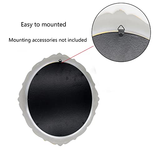 14.8 x 13.1 inch Oval Wall Mirror Vintage Style