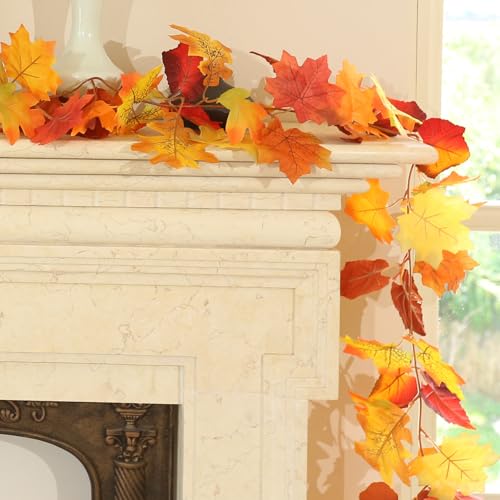 2 Pack Fall Leaves Garland Indoor Outdoor Fall Decor