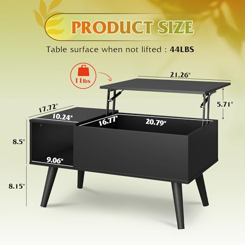 Lift Top Coffee Table with Hidden Storage