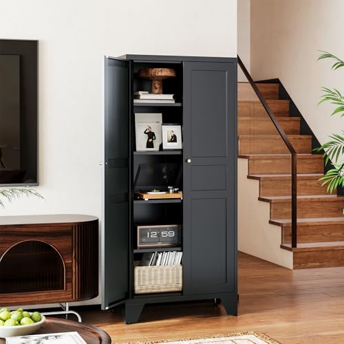 Black Storage Cabinet with Feets