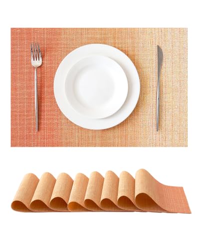 Woven Vinyl Fall Placemats Set of 8 (8 Count)