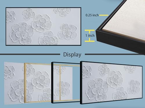 Flower Canvas Wall Art Textured Hand Painted Painting