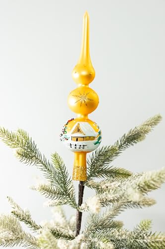 Tree Top Finials Mouth Blown Old World Christmas Tree Topper Christmas Tree Finial Topper Hand Decorated Made in Poland