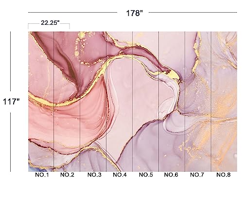 Gilding Marble Pink wall Mural Wallpaper for Bedroom 178" x 117" (144.6 Sq Ft)