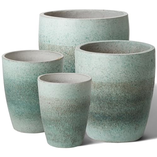 Emissary Bullet 9.5 in. Coastal Splash Ceramic Round Planter