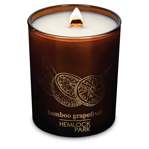 Bamboo Grapefruit Amber & Gold Wood Wick Candle