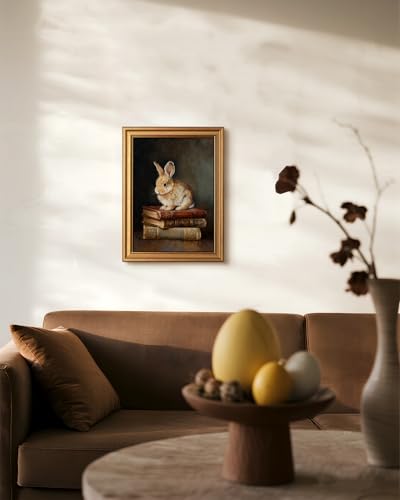 Vintage Gold Framed Rabbit Wall Art Print