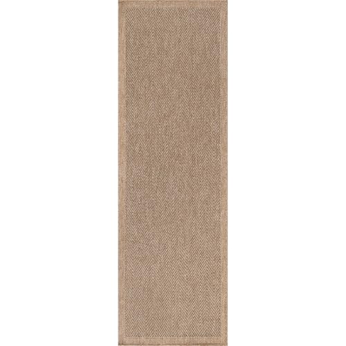 Indoor and Outdoor Runner Rug Natural Herringbone Seagrass Boho Design Easy
