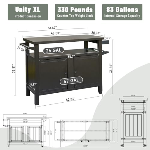 Domi Outdoor Grill Cart with Wheels