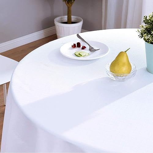 5 Pack 120 Inch White Tablecloths for Round Tables (5 Count)