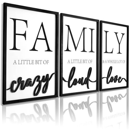 3D Wood Family Wall Decor (3 Count)