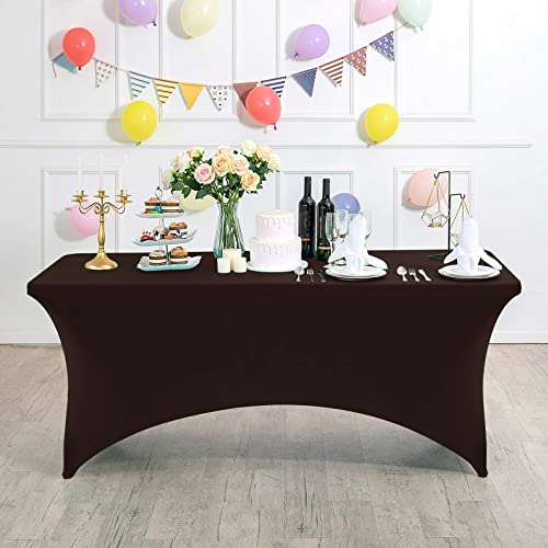 Spandex Table Cover for 4FT or 6ft or 8ft Table Universal Fitted Stretch Tablecloth for Party