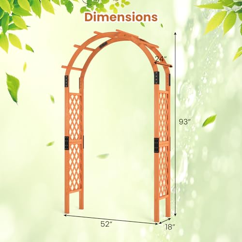 7.7FT Wooden Garden Arbor Trellis