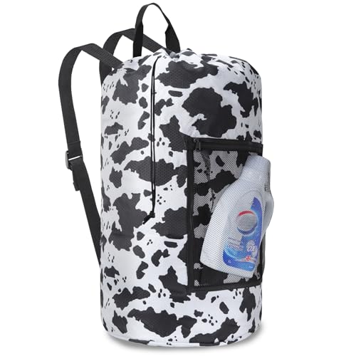 Laundry Bag Backpack Durable Laundry Bag with Shoulder Straps and Mesh Pockets Portable Laundry Hamper Dirty Clothes Bag for College