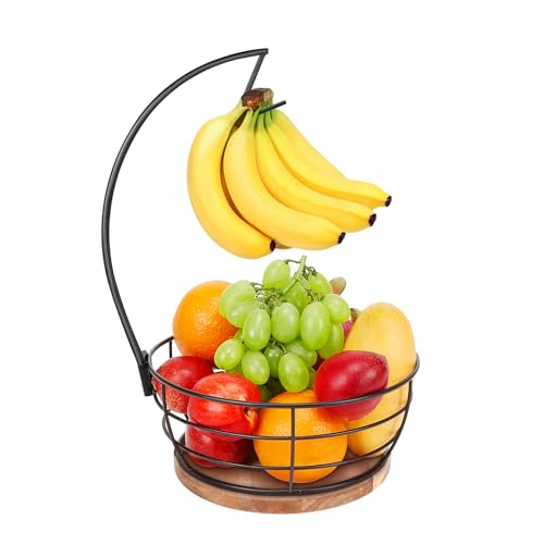 Countertop Fruit Basket Bowl with Banana Hanger