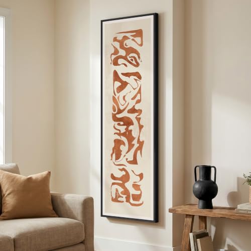 Large Framed Wabi Sabi Terracotta Abstract Wall Art