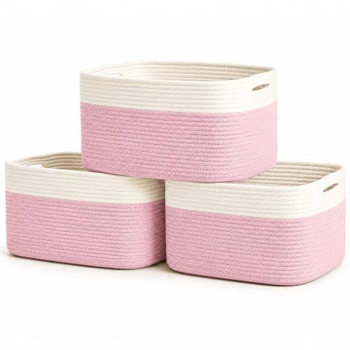 Cotton Rope Baskets for Shelves (3 Count)