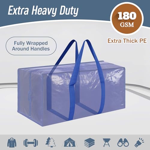 6 Pack Extra Heavy Duty Large Moving Bags with Strong Zipper (6 Count)