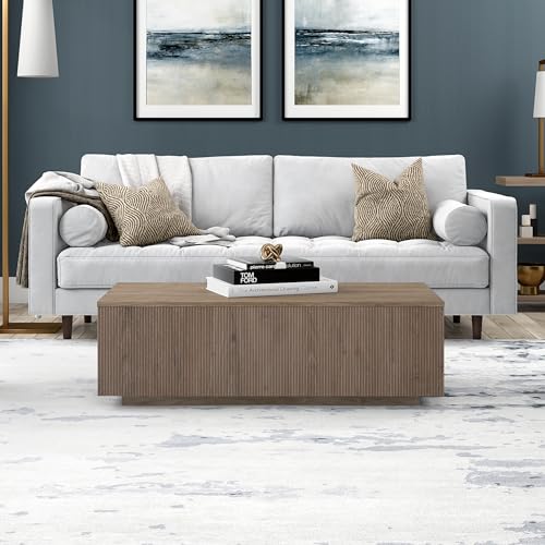 48" Modern Fluted Coffee Table