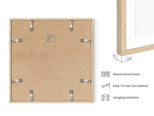 Beige Oak Wood 12x12 Picture Frame Matted to 8x8