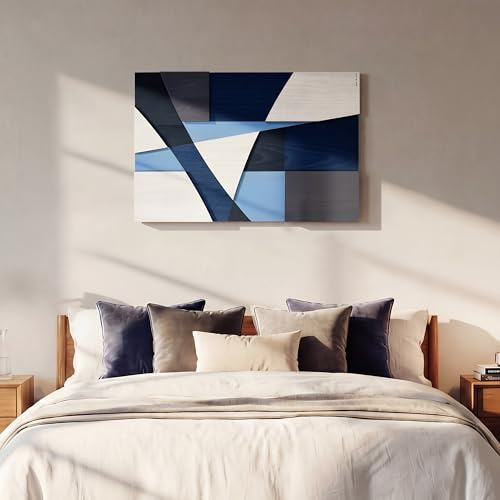 Whispers of Blues II" Hand Made & Hand Finished Solid Wood Abstracts (19 Count)