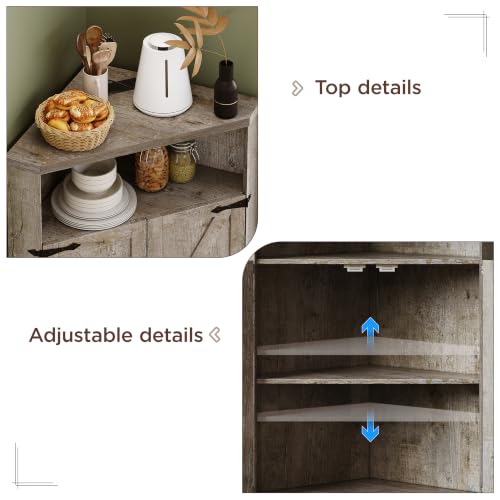 Farmhouse Corner Cabinet with Charging Station