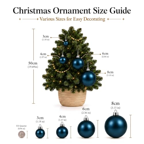 60mm 2.36" Christmas Ball Ornaments Shatterproof Christmas Ornaments Set Decorations for Xmas Tree Balls (34 Count)