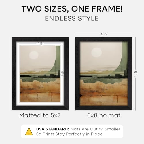 6x8 Black Oak Picture Frame