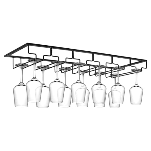 6 Row Wine Glass Rack Under Cabinet Large Capacity
