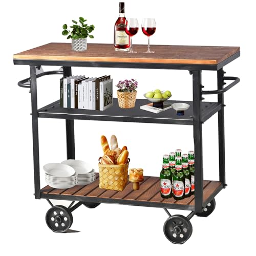 Industrial 3 Tier Rolling Utility Storage Cart Wine Beverage