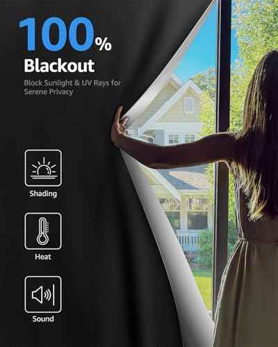 Blackout Curtains for Bedroom Portable 57"x63"