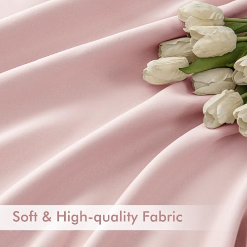 Light Pink Back Tab Blackout Curtains 72x84 Inch Length 2 Panels Set (2 Count)