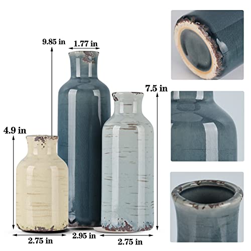 Multicolor Ceramic Vase Set of 3 (3 Count)