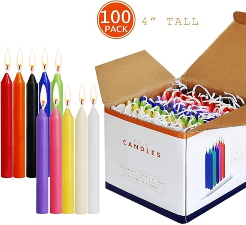 100 Pack Assorted Color Spell Chime Candles (100 Count)