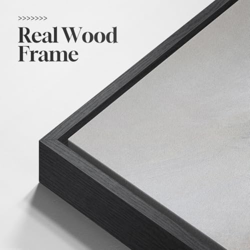 Extra Large Framed Neutral Gray Abstract Landscape Wall Art Decor