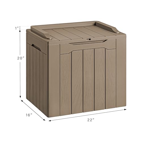 30 Gallon Resin Deck Box Outdoor Indoor Waterproof Storage Box for Patio Furniture Pool Accessories Storage for Cushion Garden Tools