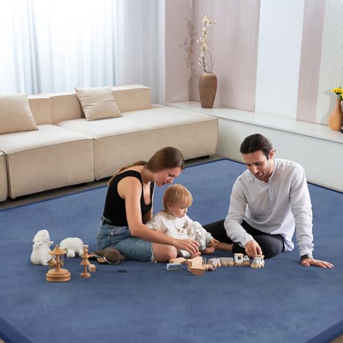 Baby Play Mat for Floor Nursery Rug Muscle Mat Area Rug Playroom Rug 79"x118" Playpen Mat Elastic Foam 1.3" Thick Crawling Mat for Babies