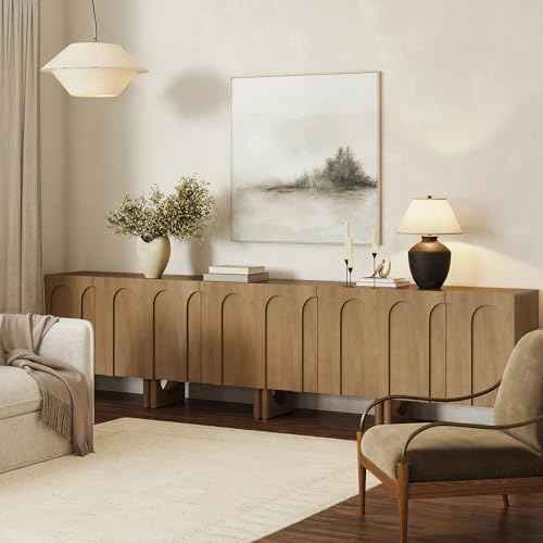 Jett Mid Century Modern Wood Credenza Storage Cabinet