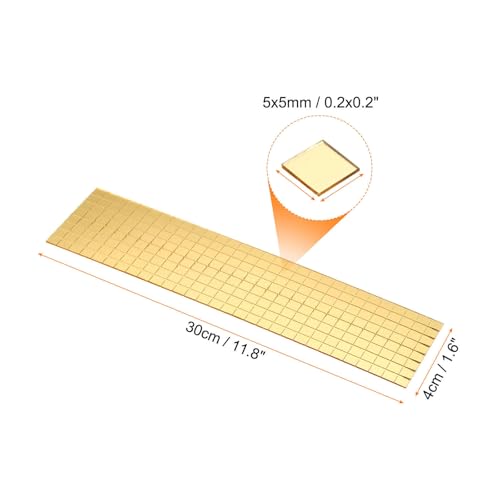 15 Sheet 7200 Pieces Self Adhesive Mirror Mosaic Tiles 5x5mm Small Square Mirror Tiles Sticker Disco Ball Stickers Mini Glass Tiles for DIY Craft Party Home Decoration (7200 Count)