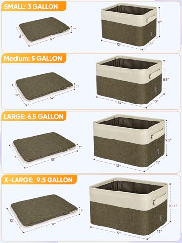 3 Pack Fabric Closet Storage Bins for Shelves (3 Count)
