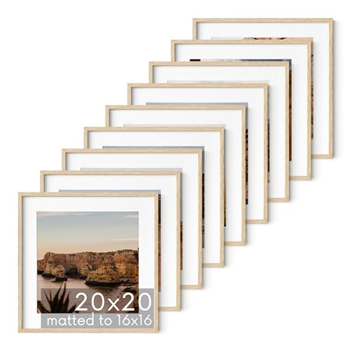 Beige Oak Wood 20x20 Picture Frames (9 Count)