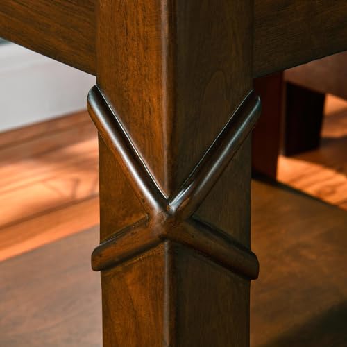 Solid Wood End Table with Storage Shelf