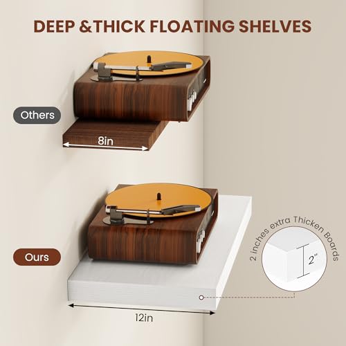 Deep Floating Shelves 48x12” Set of 2 (2 Count)