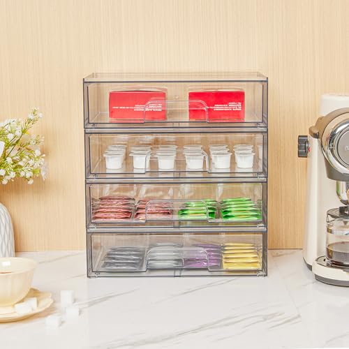 12.1''W Clear Stackable Storage Drawers (3 Count)
