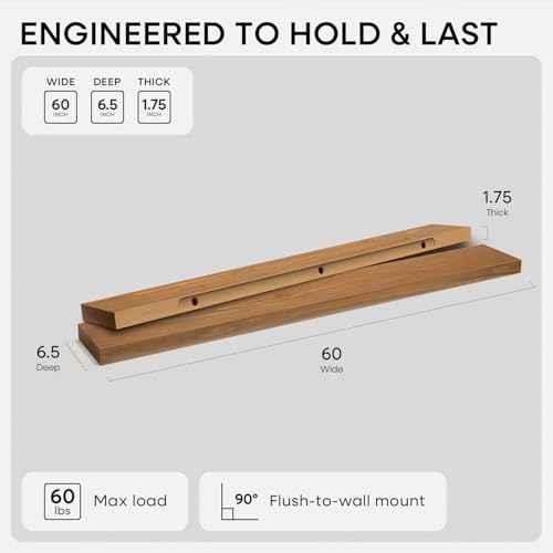 60 Inch Floating Shelves (3 Count)
