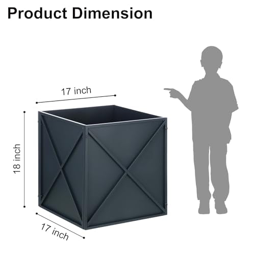 Large Metal Planter Box 17”x 17”x 18”