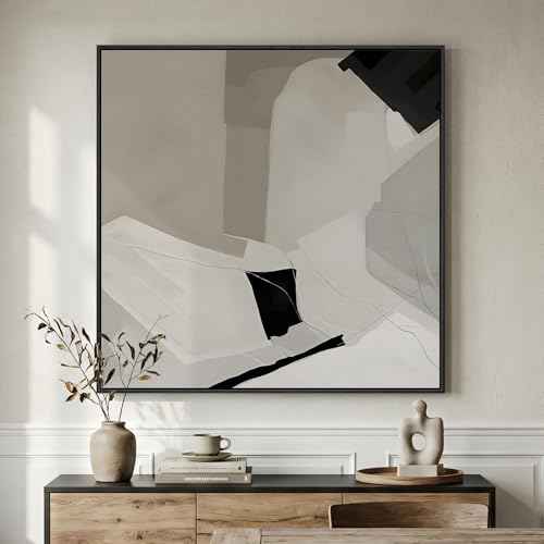 Extra Large Framed Black White Abstract Wall Art for Living Room