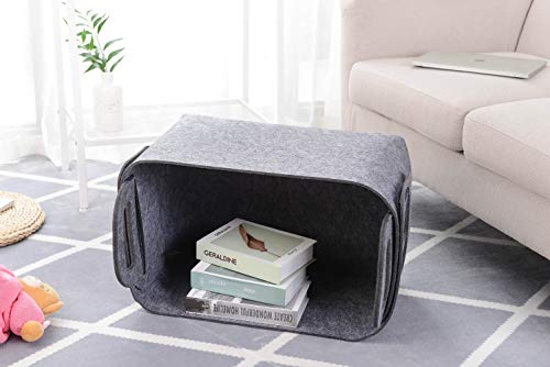 Storage Basket Felt Storage Bin Collapsible& Convenient Box Organizer with Carry Handles for Office Bedroom Closet Babies Nursery Toys Laundry
