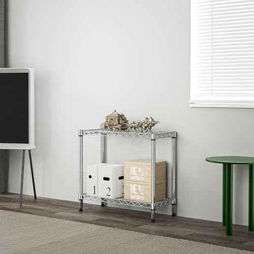 MZG 220 lbs 2 Tier Storage Rack Metal Wire Shelving Unit