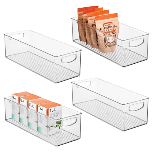 Plastic Stackable Pantry Bin with Handles (4 Count)